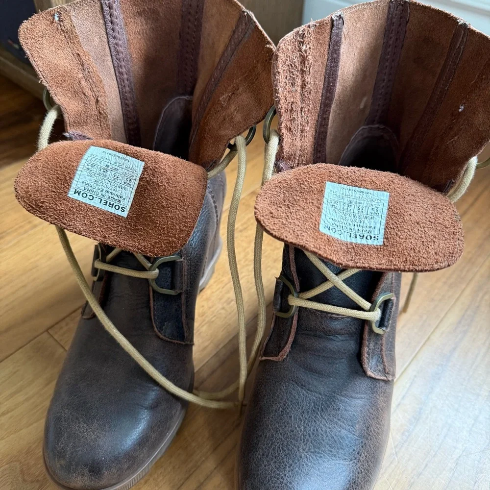 SOREL Joan of Arctic Wedge II Waterproof Leather Boots - Women's 9.5 - Picture 4 of 12